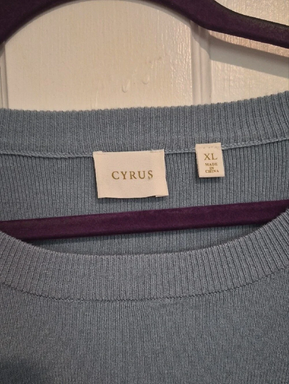 Cyrus Powder Blue Scoop Neck Sweater
